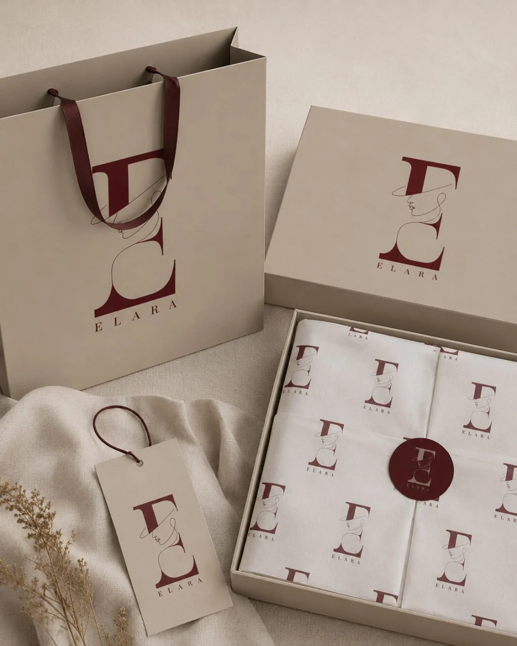 ELARA packaging and bag application concept