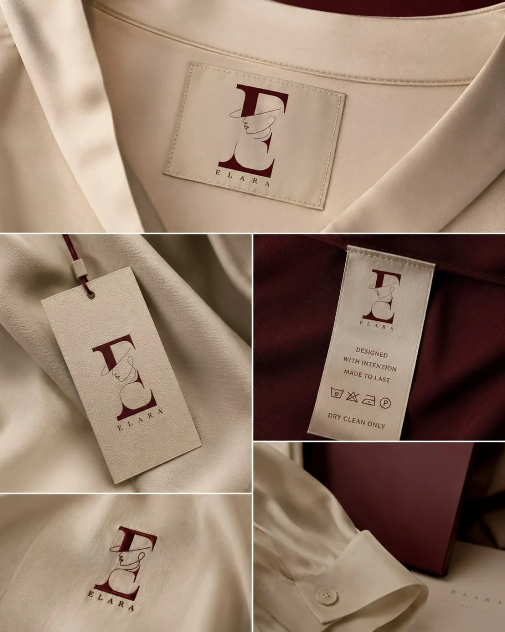 ELARA garment label and hangtag concepts